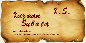 Kuzman Subota vizit kartica